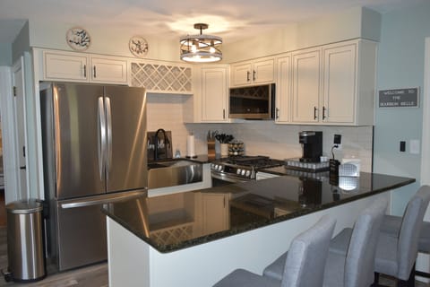 The Keurig coffee maker comes fully stocked!