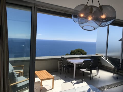 Panoramic Penthouse, Multiple Beds, Pool Access, Sea View (212) | Terrace/patio