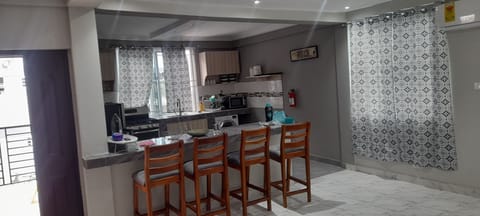 Apartment | Private kitchen | Fridge, microwave, oven, stovetop