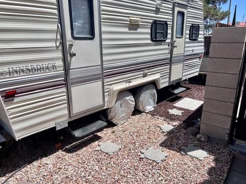 Rusty on the outside, but clean and cozy in the inside.