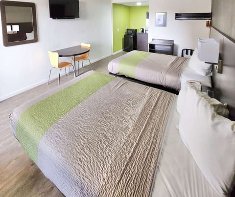 Standard Room, 2 Double Beds, Non Smoking, Refrigerator & Microwave | Desk, iron/ironing board, free WiFi, bed sheets