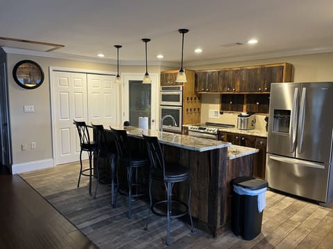 Bar seating in the kitchen