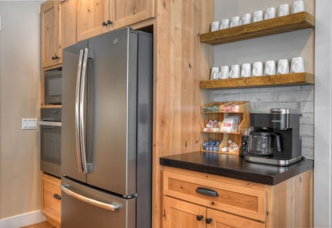 Coffee Bar - drip coffee maker and Keurig coffee maker.