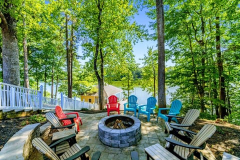 Discover the enchantment of a fire pit nestled in the woods – perfect for s'mores and cozy evenings under the stars.