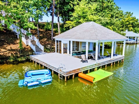 The dock and boathouse has everything you need to relax and have fun!