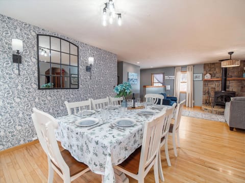 Spacious dining area with seating for 10