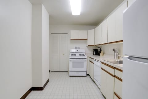 Deluxe Apartment | Private kitchen | Fridge, microwave, oven, stovetop