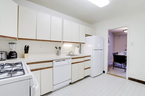 Deluxe Apartment | Private kitchen | Fridge, microwave, oven, stovetop