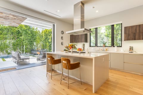 Stunning and sleek chef's kitchen.