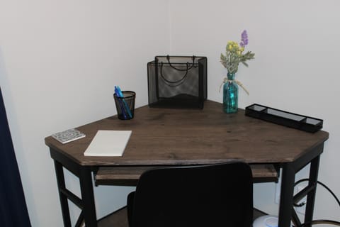 A quiet, private area with work station is available when you need it