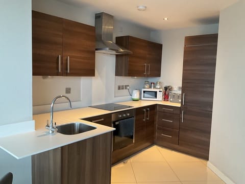 Panoramic Apartment, 2 Bedrooms, 2 Bathrooms, River View | Private kitchen | Full-size fridge, microwave, oven, stovetop