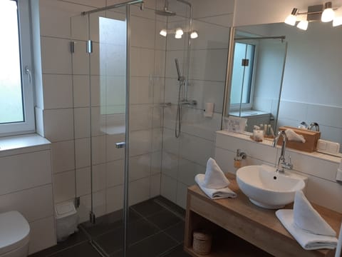 Triple Room with Terrace or Balcony | Bathroom | Shower, hair dryer, towels