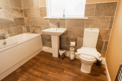 The Bathroom: the good sized bathroom has all amenities you need for a relaxing visit.