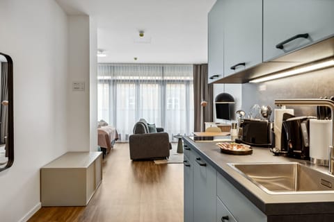 Comfort suite with sofa bed & balcony | Private kitchen | Fridge, stovetop, espresso maker, electric kettle