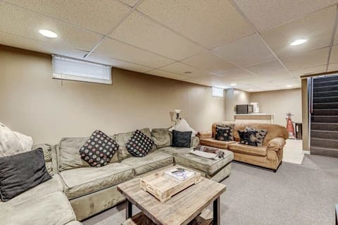 Sitting area in basement