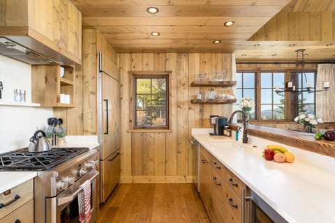 Indoors, Kitchen, Hardwood, Stained Wood, Cooktop