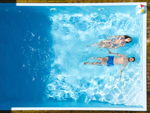 Indoor pool, outdoor pool, sun loungers