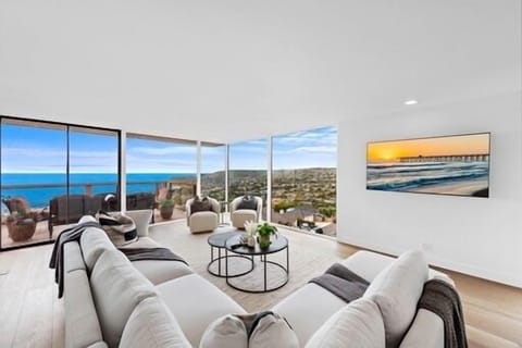 Unobstructed ocean and city light views from family room