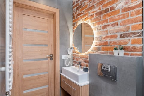 14. Studio Saint Florian's Suites | Bathroom | Shower, hair dryer, towels, soap