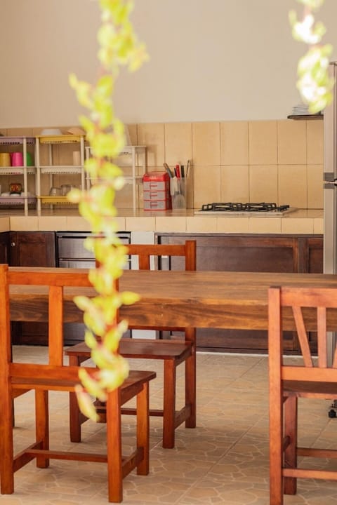 Oven, toaster, blender, cleaning supplies