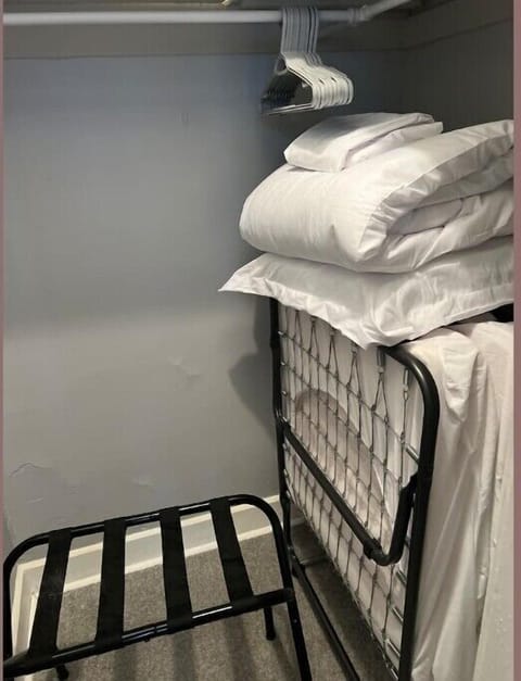 Extra rollaway bed in the closet