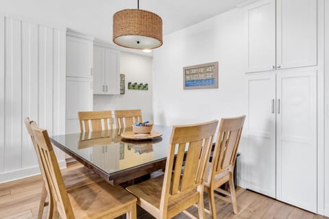 Beautiful wooden dining table enough seating for 8