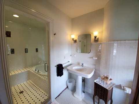 Premium Double Room, 1 King Bed, Lake View (Oscar Wilde) | Bathroom | Hair dryer, towels