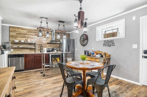 Counters and a mobile island give you plenty of prep space for mealtimes.