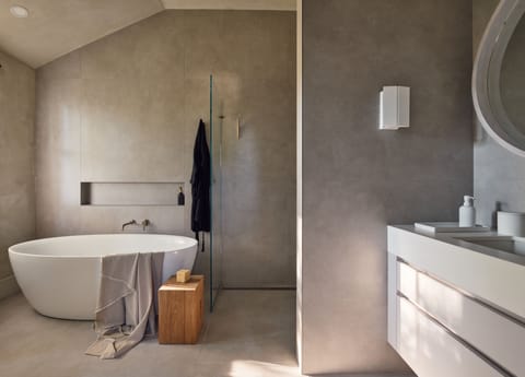 The Loft Suite | Bathroom | Designer toiletries, hair dryer, towels, soap