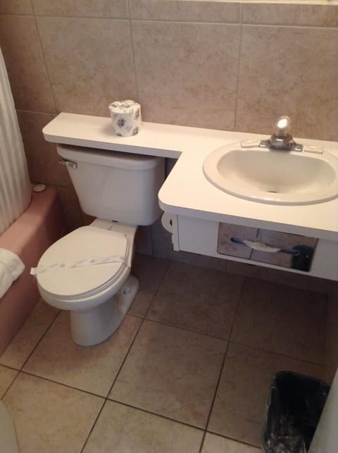 Combined shower/tub, free toiletries, hair dryer, towels