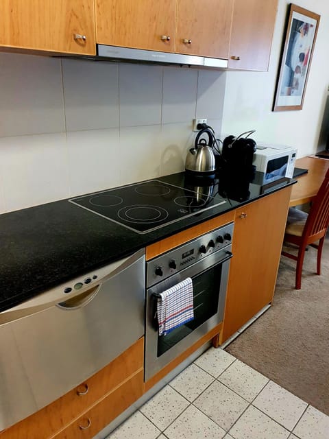 Mini-fridge, microwave, oven, electric kettle