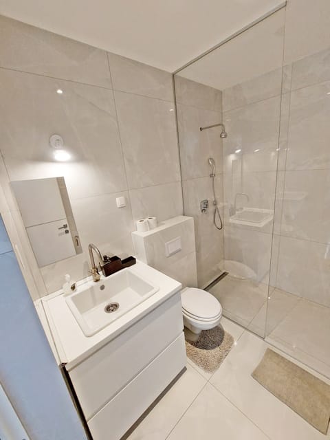 Elite Room, 1 Double Bed with Sofa bed | Bathroom | Combined shower/tub, heated floors, towels, toilet paper