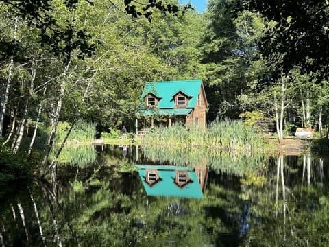 Lower Twin Cabin viewed across from the pond