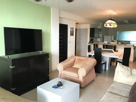 Deluxe Apartment, 2 Bedrooms, Ground Floor | Living area | LED TV