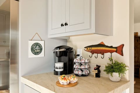 Keurig coffee maker and Kcups provided during your stay.