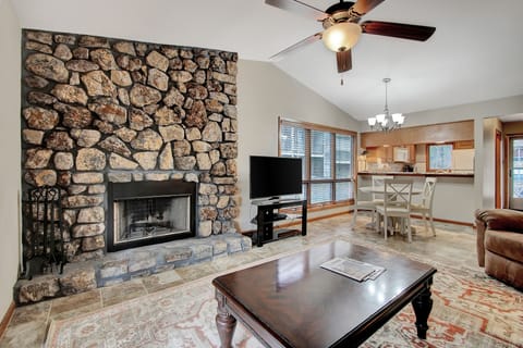 Wood burning fireplace for our favorite time on the mountain