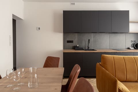 Grand Apartment | Private kitchenette | Fridge, microwave, stovetop, dishwasher