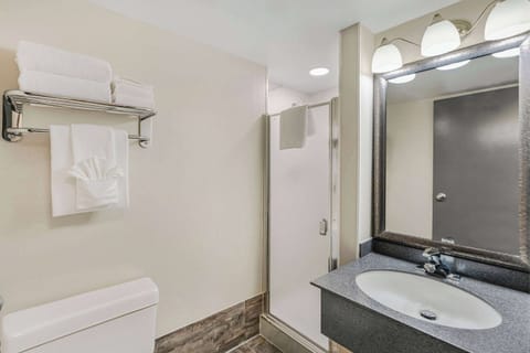 Standard Room, 1 Queen Bed (Street View) | Bathroom | Free toiletries, hair dryer, slippers, towels