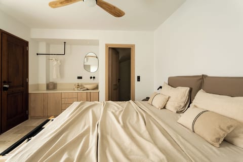 Avli, Junior Suite with Pool View | 1 bedroom, premium bedding, pillowtop beds, individually decorated