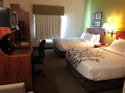 Room, 2 Queen Beds, Accessible, Non Smoking | In-room safe, desk, laptop workspace, blackout drapes