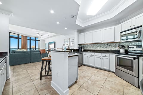 Large kitchen with a view!