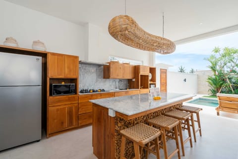 Basic Villa | Private kitchen | Fridge, microwave, stovetop, toaster