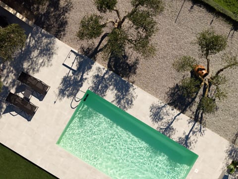 Bird's eye view from the outdoor surroundings.