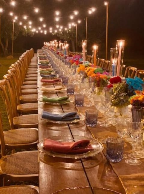 Outdoor banquet area