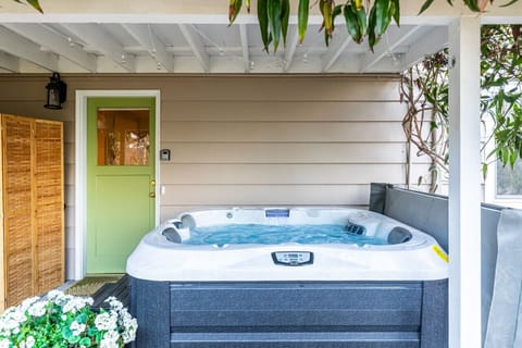 Relax in the hot tub after a day of exploration.