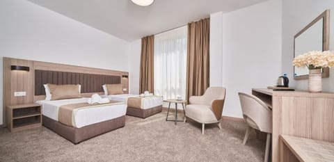 Deluxe Twin Room, City View | Premium bedding, minibar, in-room safe, desk