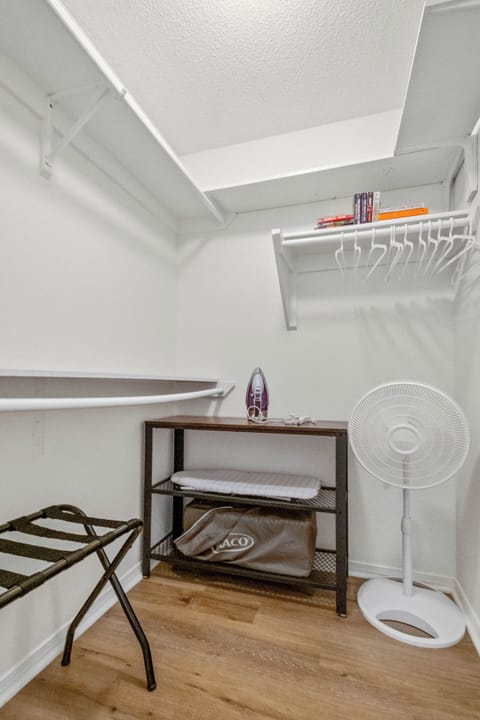 Primary bedroom walk in closet!