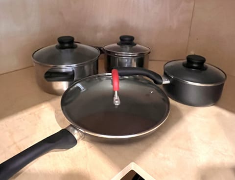 Full-size fridge, microwave, oven, stovetop