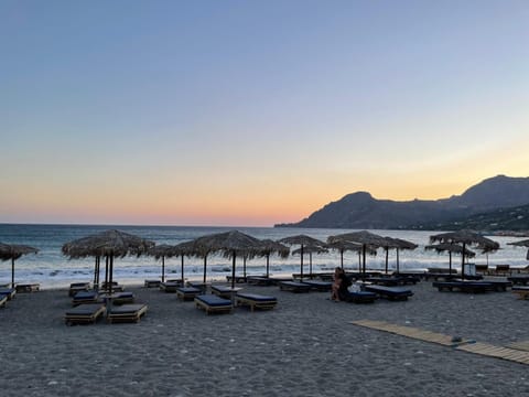 On the beach, white sand