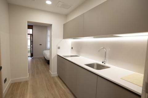 City Studio | Private kitchen | Fridge, microwave, stovetop, toaster oven